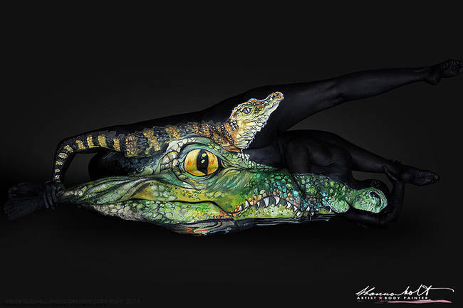māksla no cilvēkiem krokodils